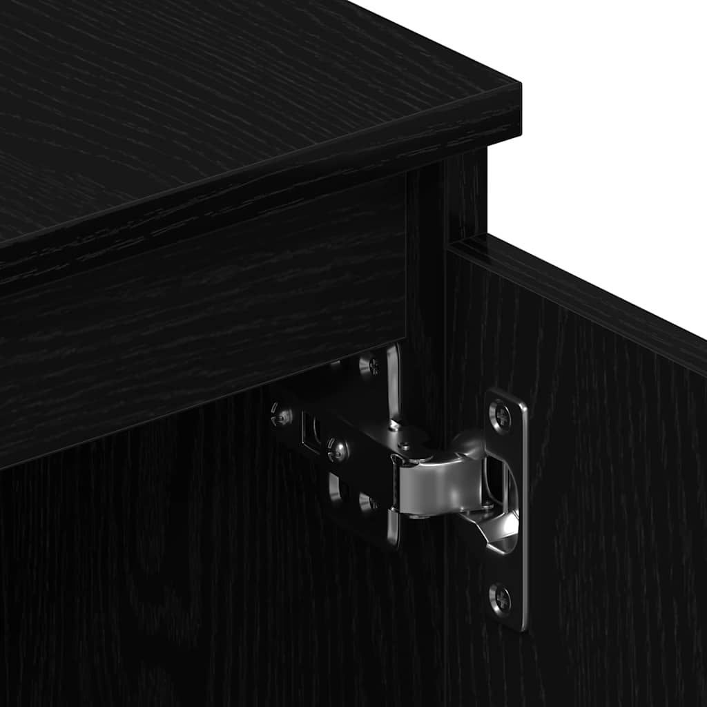 Meuble TV en chêne noir 140x40x36 cm bois d'ingénierie