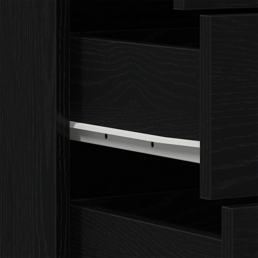 Buffet avec 6 tiroirs Chêne noir 50x34x96 cm Bois d'ingénierie - XIOS
