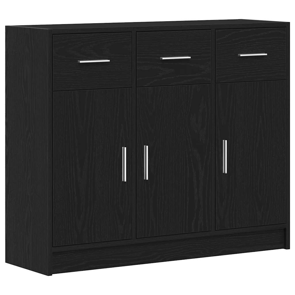 Buffet en chêne noir 91 x 28 x 75 cm bois d'ingénierie - XIOS