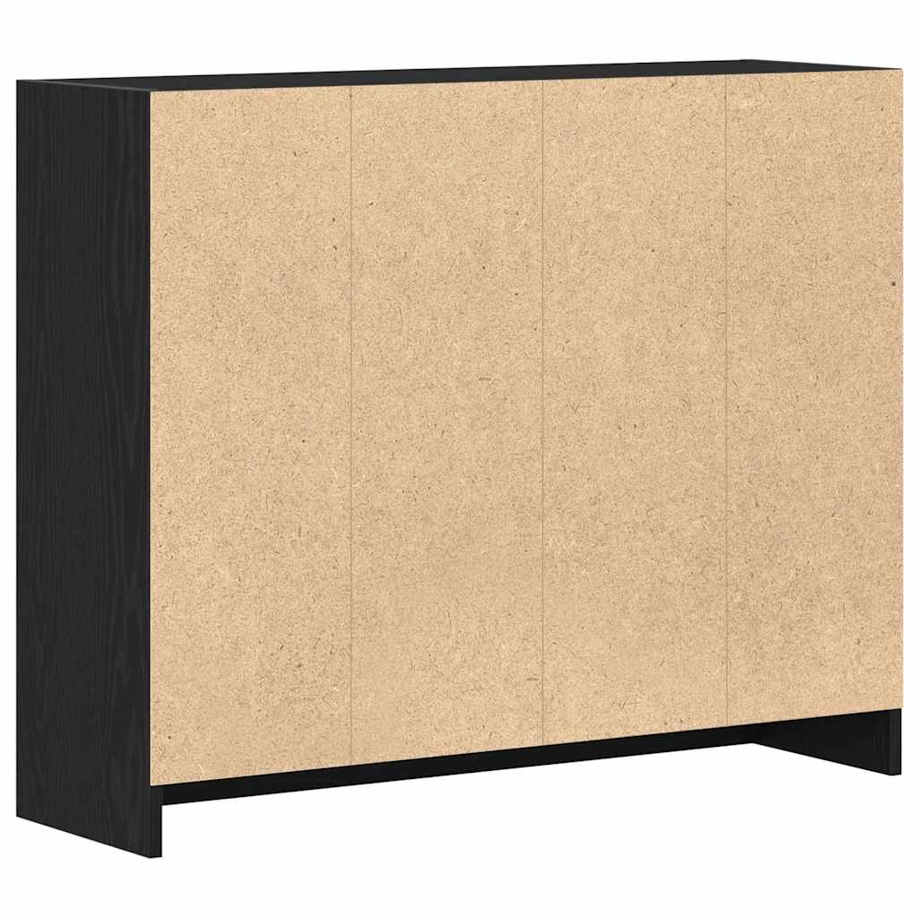 Buffet en chêne noir 91 x 28 x 75 cm bois d'ingénierie - XIOS