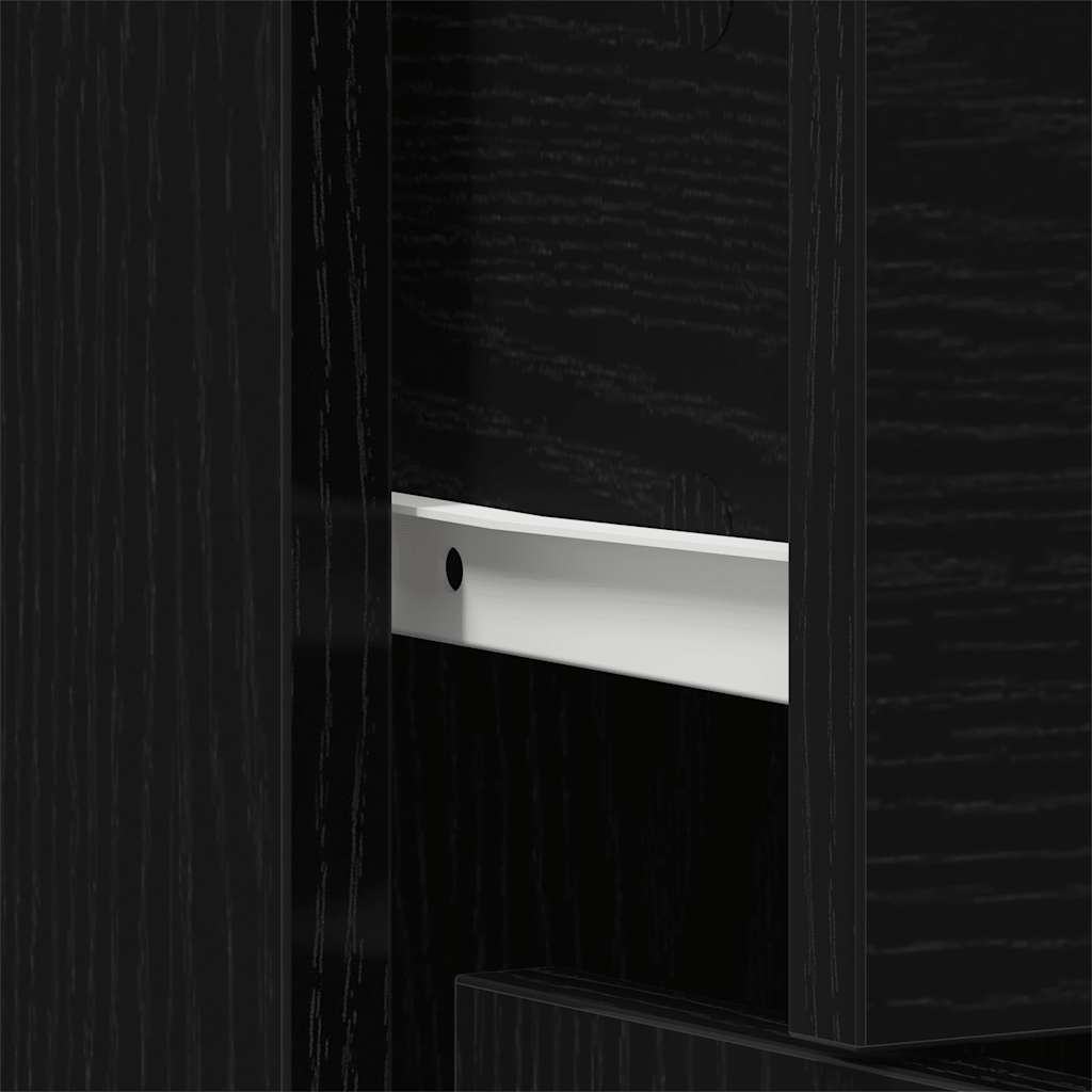 Buffet en chêne noir 91 x 28 x 75 cm bois d'ingénierie - XIOS