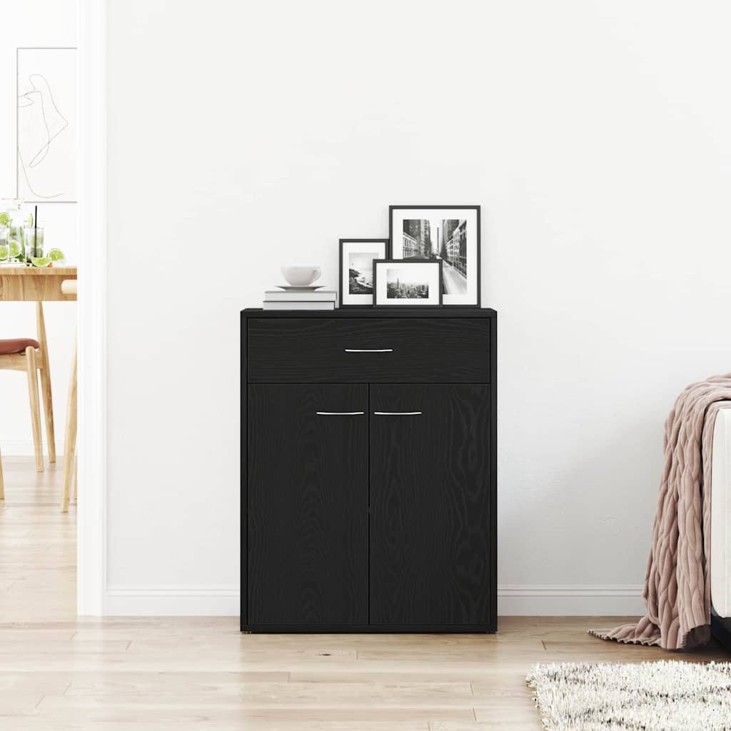 Buffet avec tiroir Chêne noir 60 x 30 x 75 cm Bois d'ingénierie - XIOS