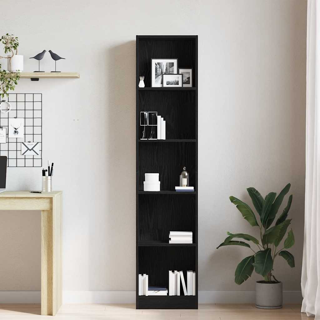 Bibliothèque en chêne noir 40 x 24 x 176 cm bois d'ingénierie - XIOS