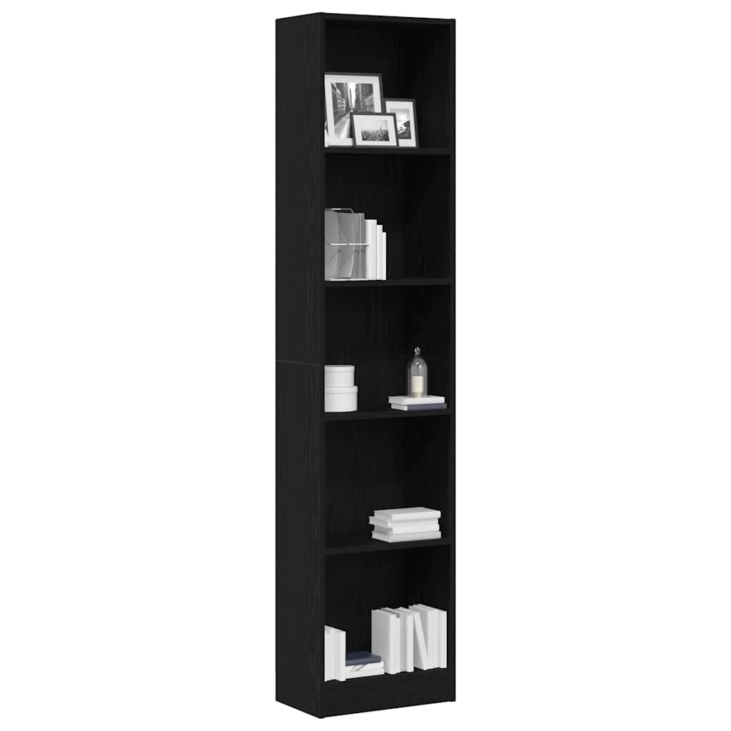 Bibliothèque en chêne noir 40 x 24 x 176 cm bois d'ingénierie - XIOS