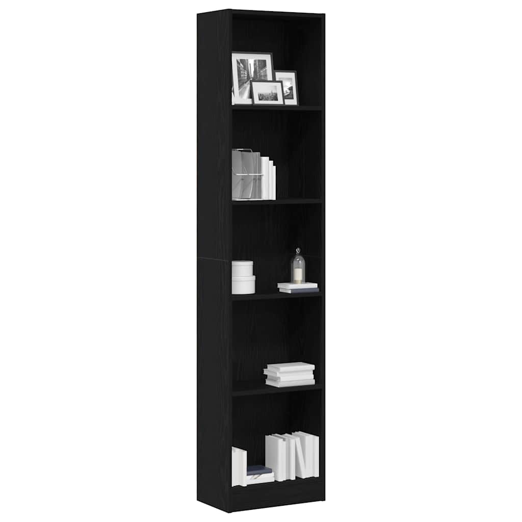 Bibliothèque en chêne noir 40 x 24 x 176 cm bois d'ingénierie - XIOS