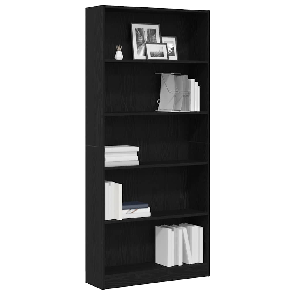 Bibliothèque chêne noir 80x24x176 cm bois d'ingénierie - XIOS