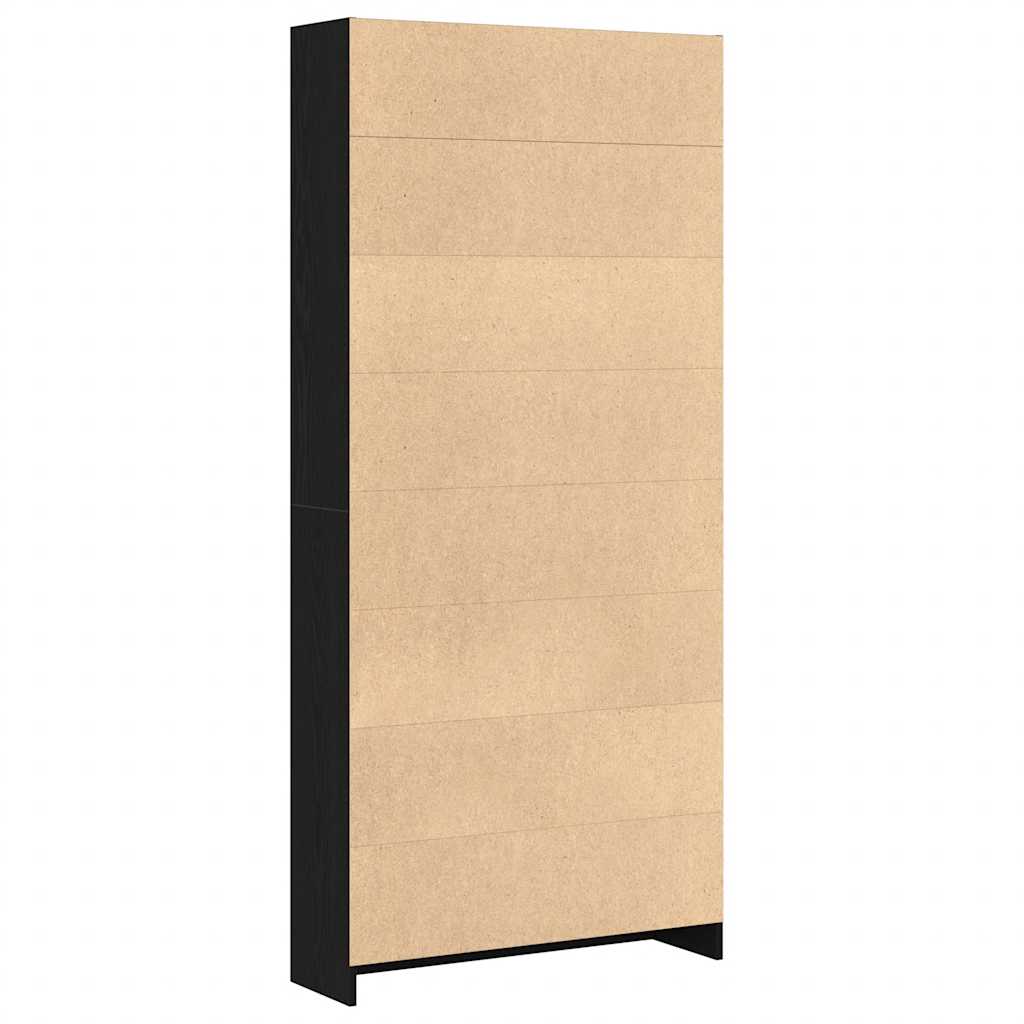 Bibliothèque chêne noir 80x24x176 cm bois d'ingénierie - XIOS