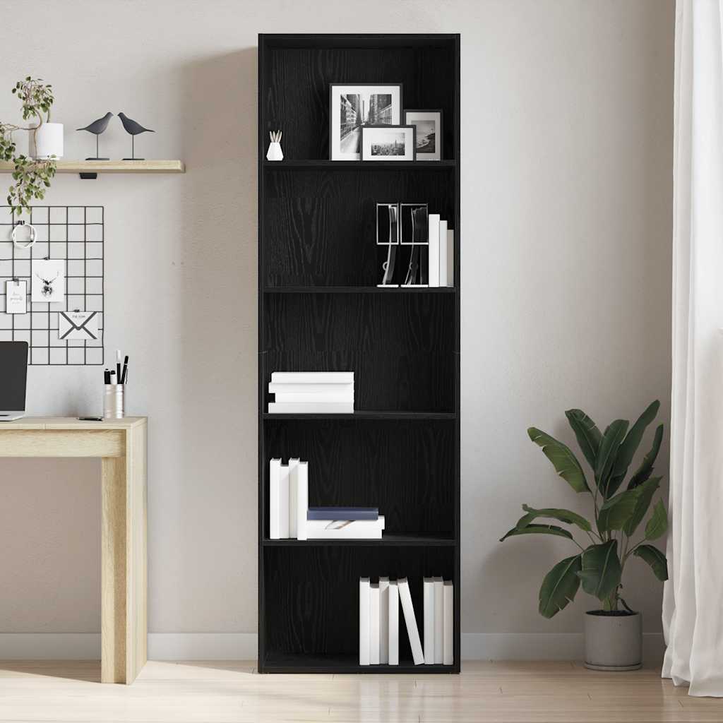 Bibliothèque chêne noir 60x30x189 cm bois d'ingénierie - XIOS
