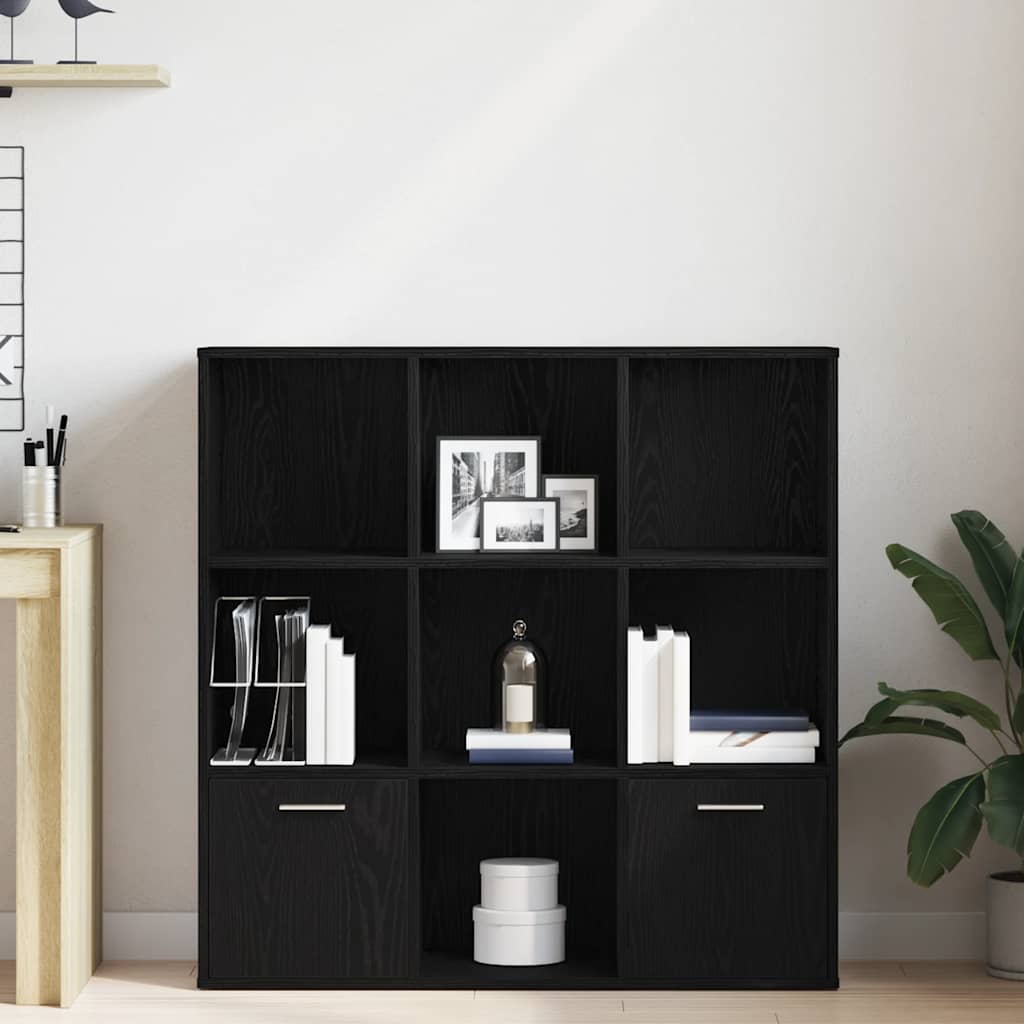 Bibliothèque en chêne noir 98 x 29 x 97,5 cm bois d'ingénierie - XIOS