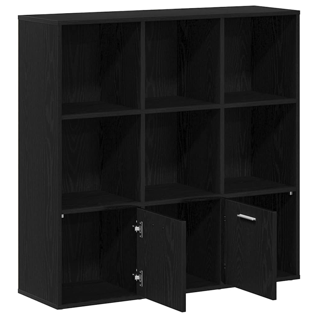 Bibliothèque en chêne noir 98 x 29 x 97,5 cm bois d'ingénierie - XIOS