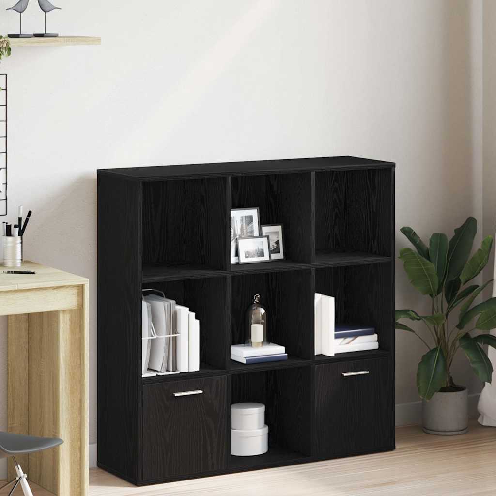 Bibliothèque en chêne noir 98 x 29 x 97,5 cm bois d'ingénierie - XIOS