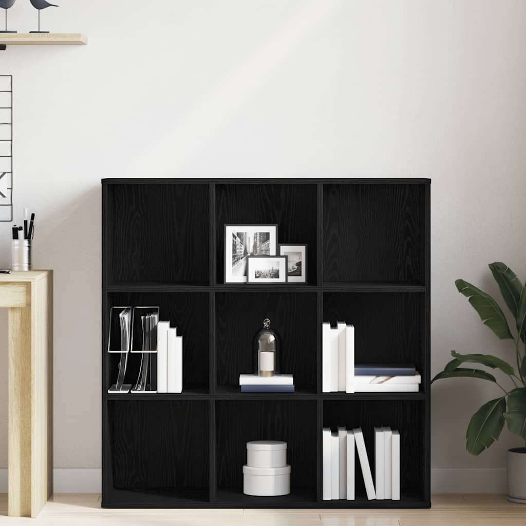 Bibliothèque en chêne noir 98 x 29 x 97,5 cm bois d'ingénierie - XIOS