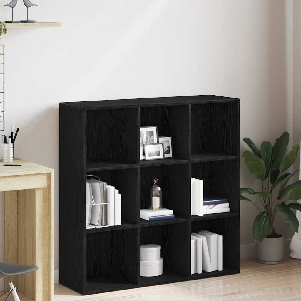 Bibliothèque en chêne noir 98 x 29 x 97,5 cm bois d'ingénierie - XIOS