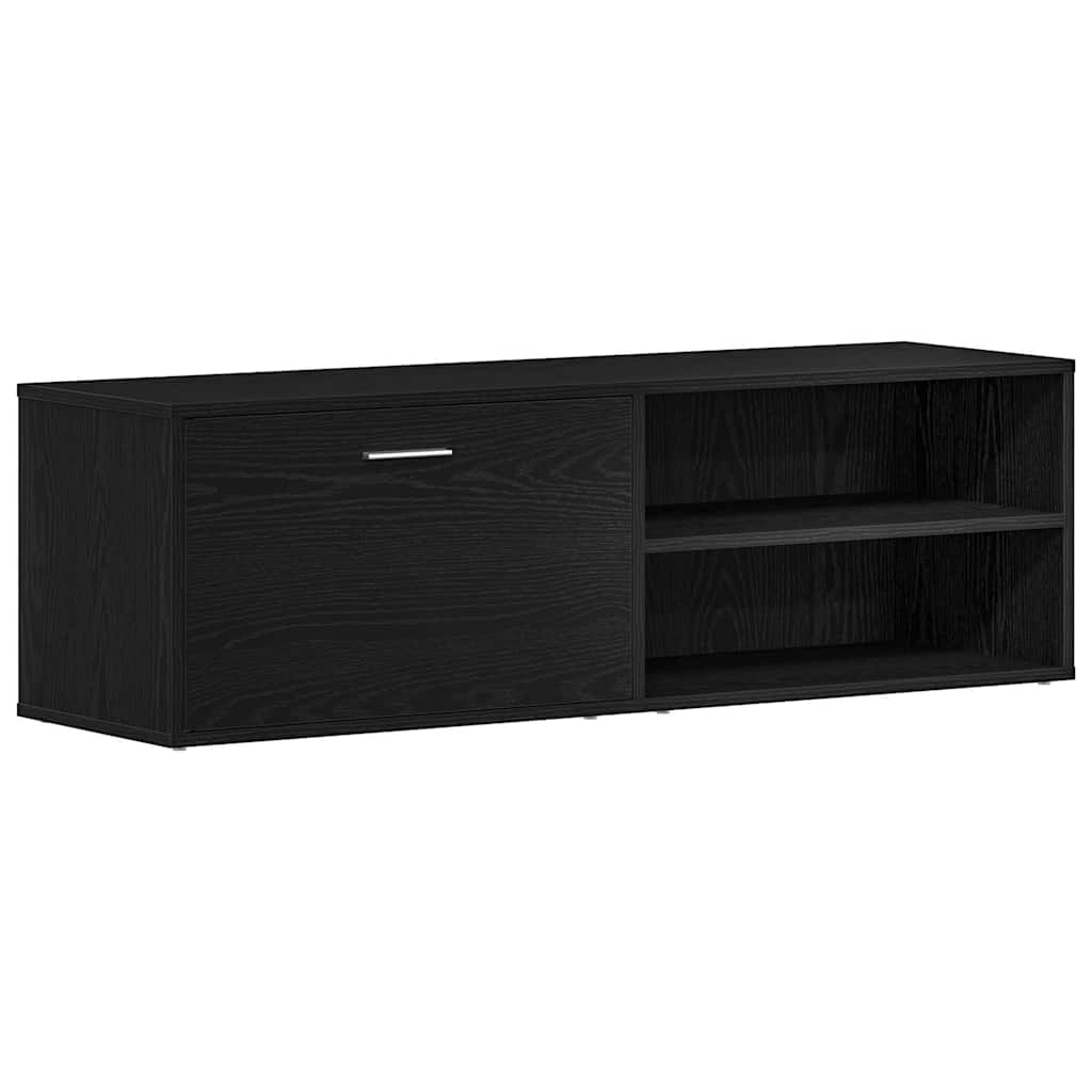 Meuble TV en chêne noir 120x34x37 cm bois d'ingénierie