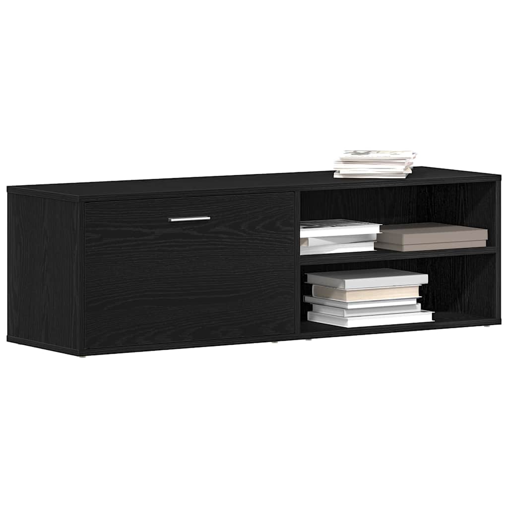 Meuble TV en chêne noir 120x34x37 cm bois d'ingénierie