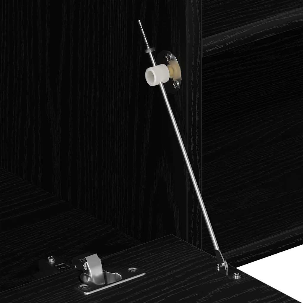 Meuble TV en chêne noir 120x34x37 cm bois d'ingénierie
