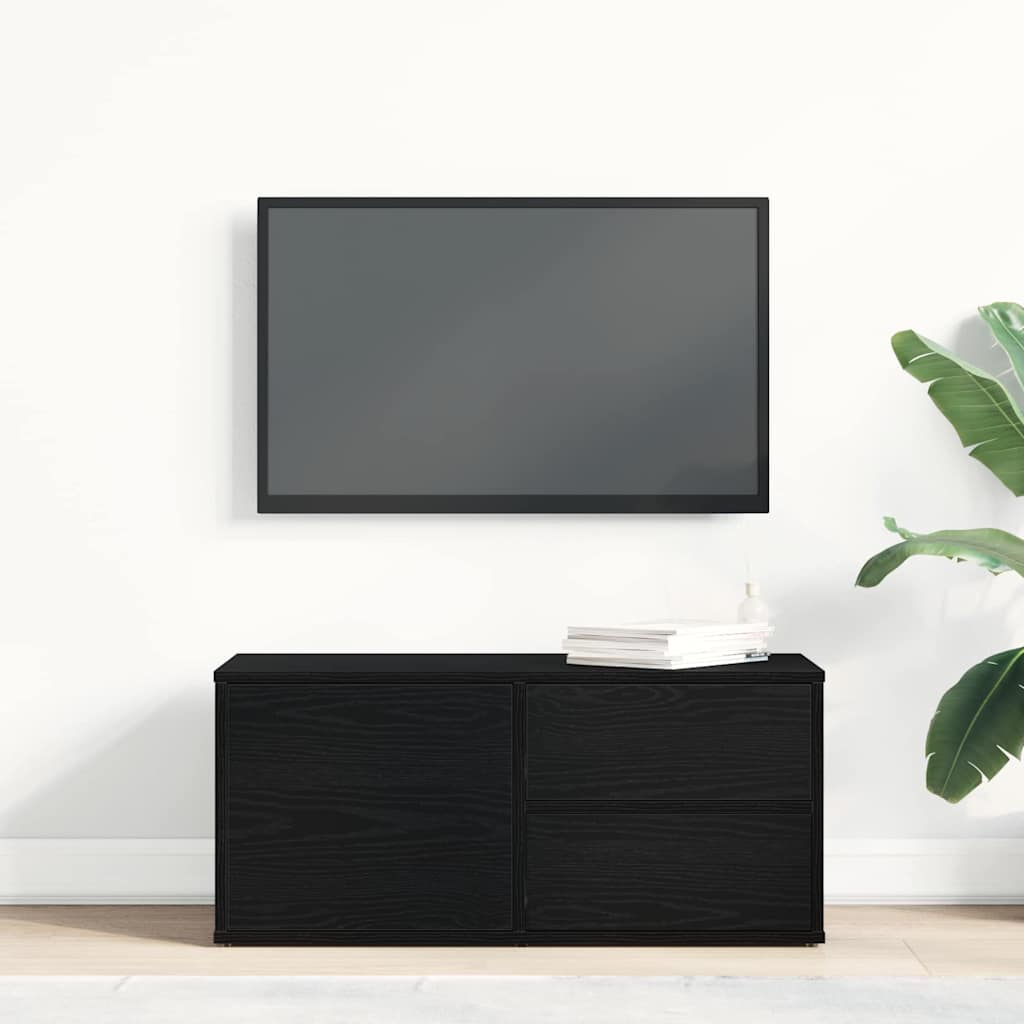 Meuble TV 80 x 34 x 36 cm Chêne noir Bois d'ingénierie - XIOS