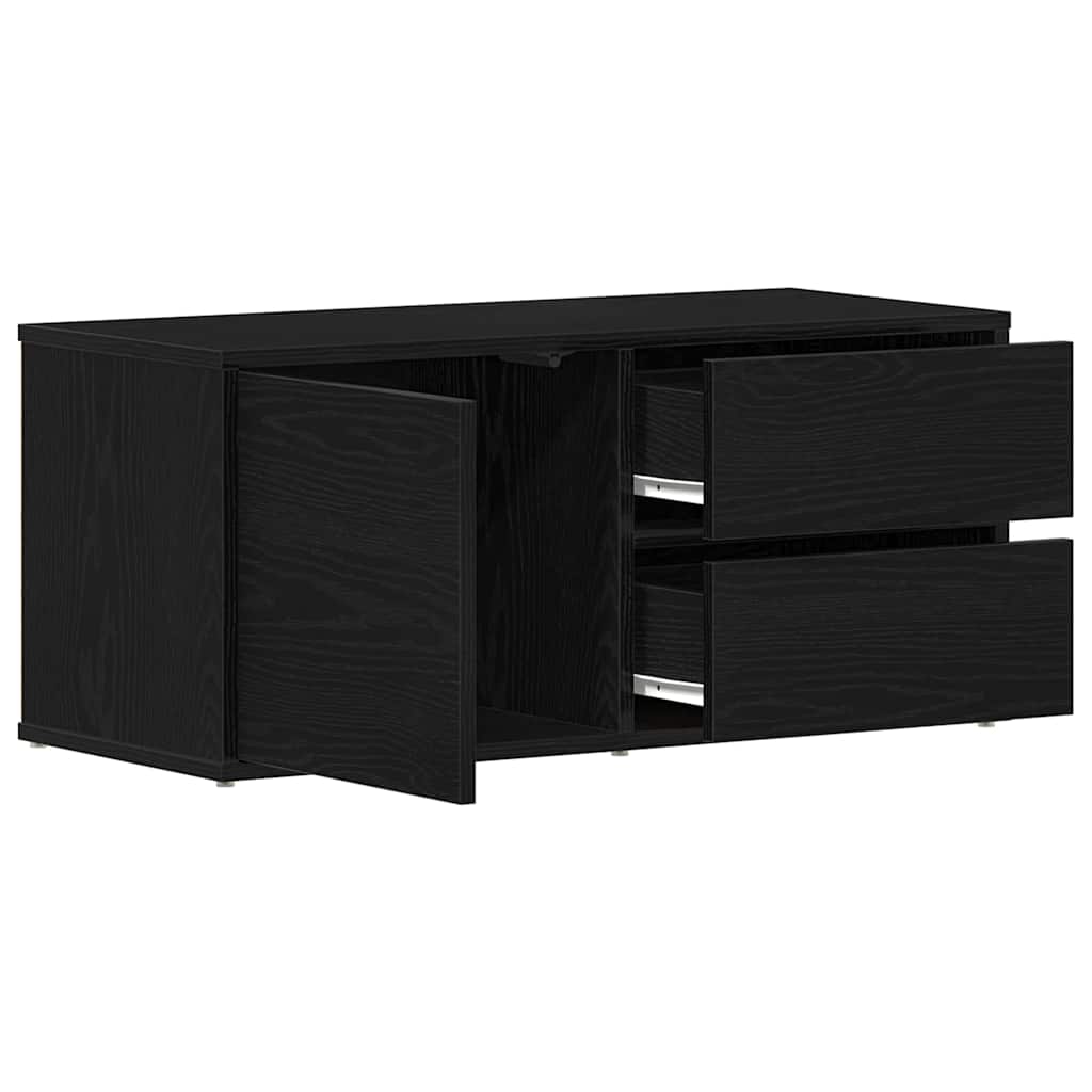 Meuble TV 80 x 34 x 36 cm Chêne noir Bois d'ingénierie - XIOS