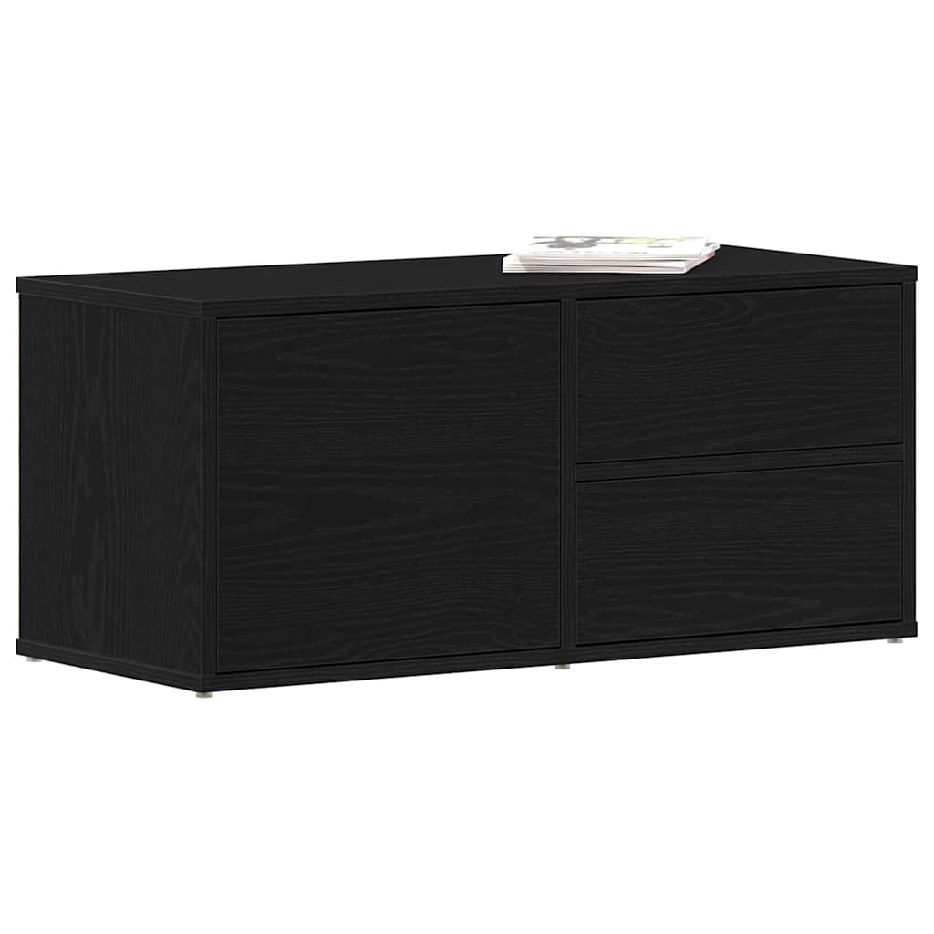 Meuble TV 80 x 34 x 36 cm Chêne noir Bois d'ingénierie - XIOS
