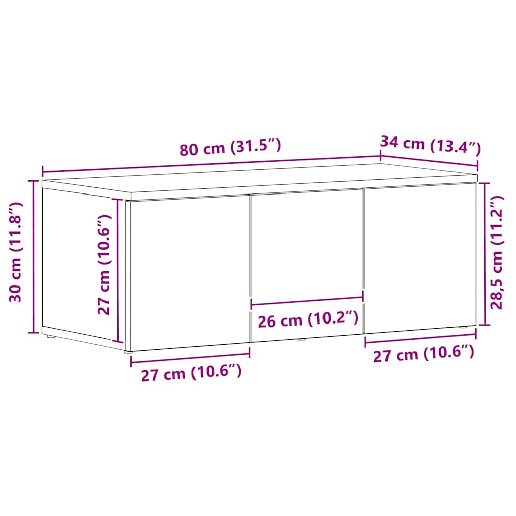 Meuble TV avec tiroir Noir 80 x 34 x 30 cm Bois d'ingénierie - XIOS