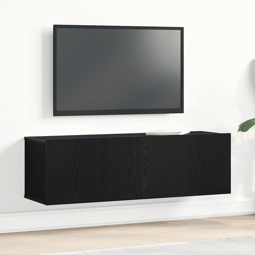 Meuble TV 100 x 30 x 30 cm Chêne noir Bois d'ingénierie - XIOS