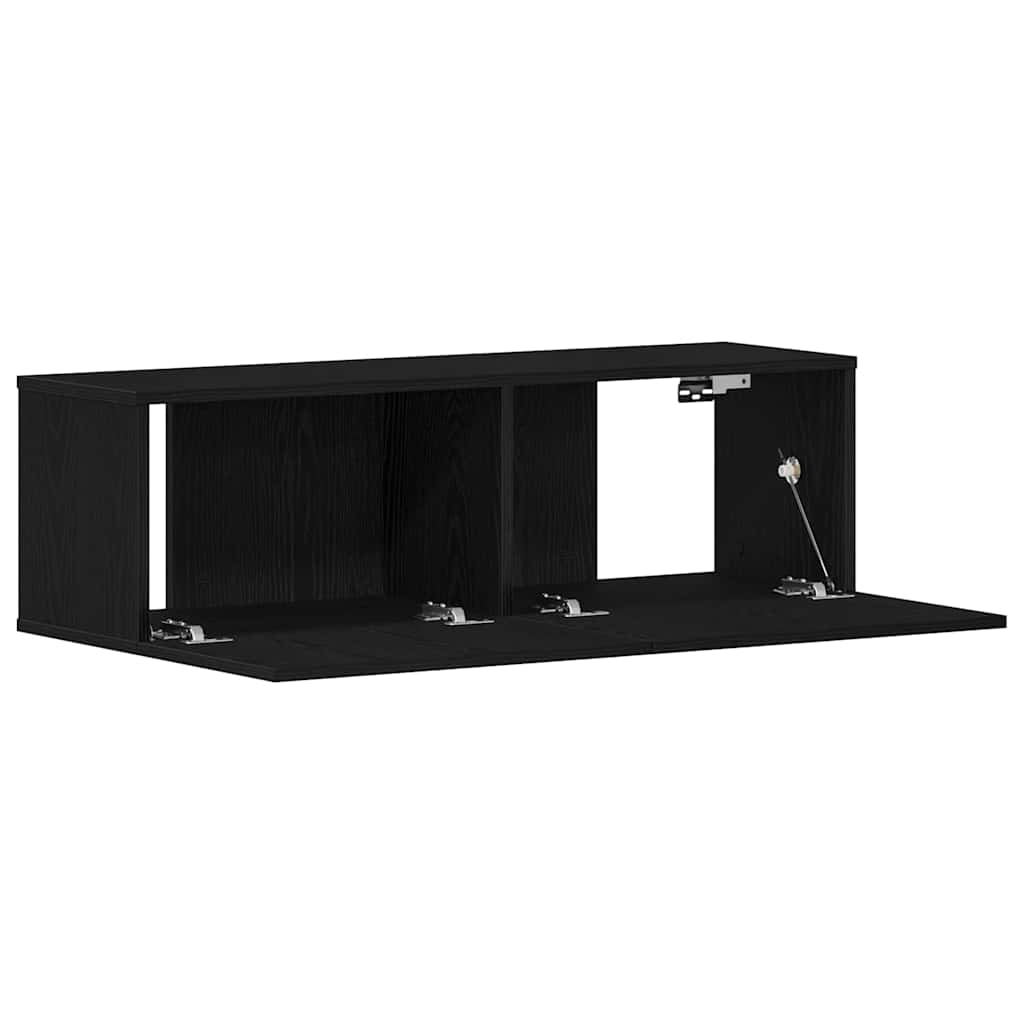 Meuble TV 100 x 30 x 30 cm Chêne noir Bois d'ingénierie - XIOS