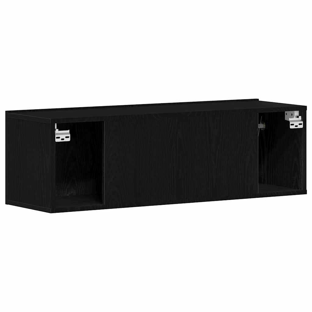 Meuble TV 100 x 30 x 30 cm Chêne noir Bois d'ingénierie - XIOS