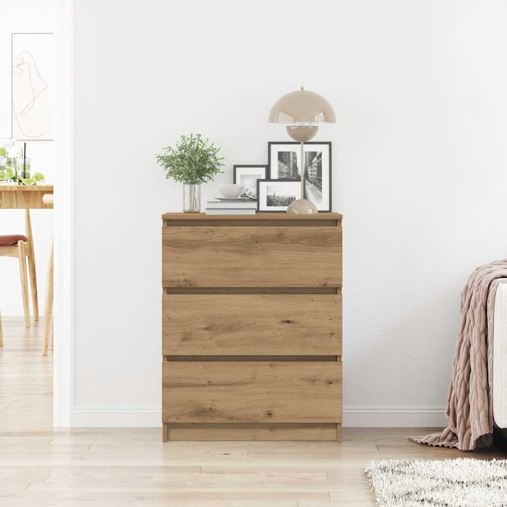 Buffet en chêne massif 60 x 35 x 76 cm bois d'ingénierie - XIOS
