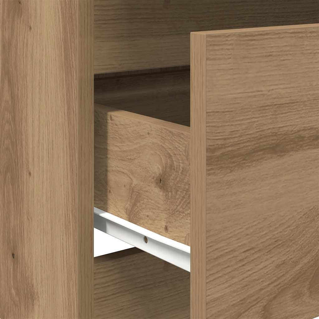 Buffet en chêne massif 60 x 35 x 76 cm bois d'ingénierie - XIOS