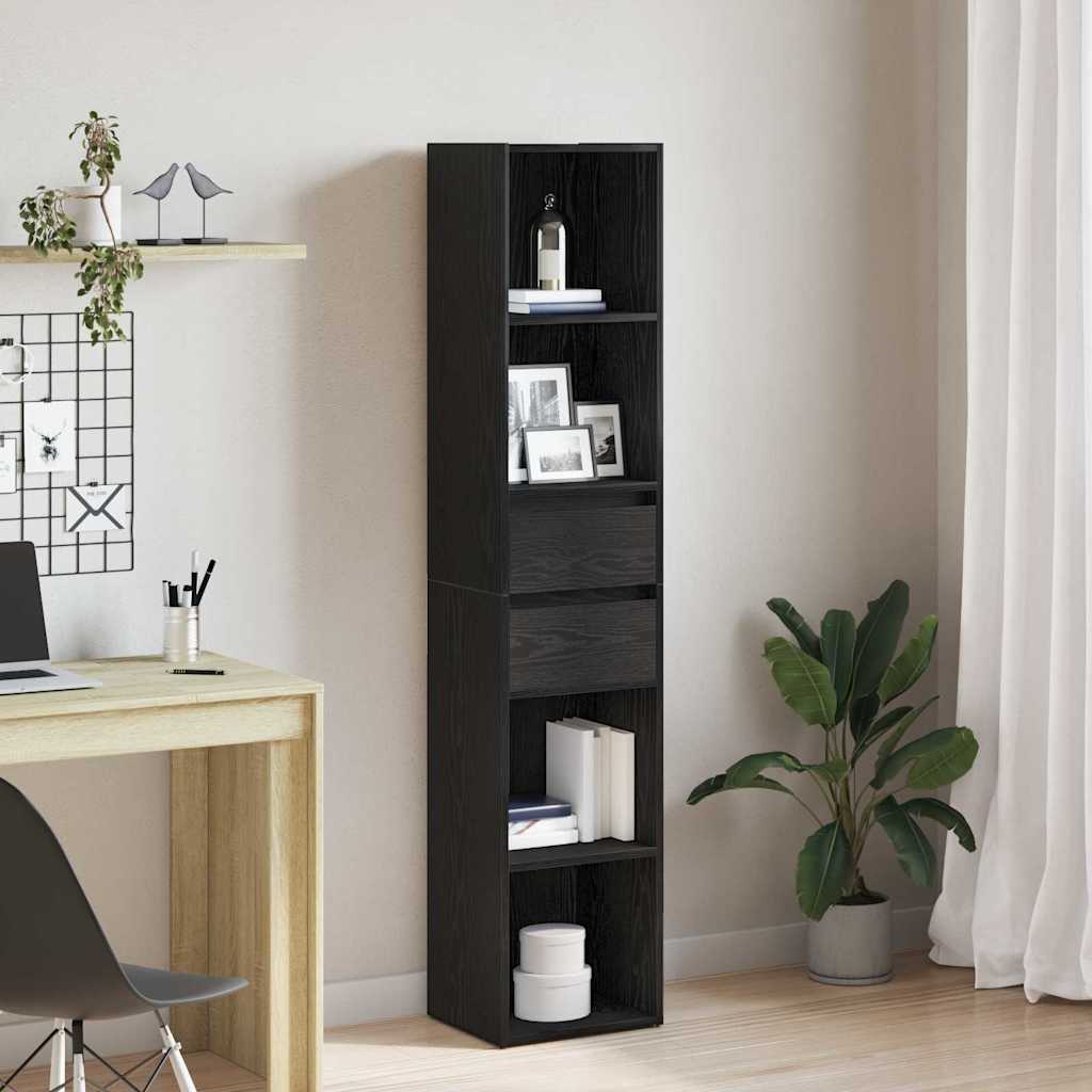 Bibliothèque Chêne noir 36 x 30 x 171 cm Bois d'ingénierie - XIOS