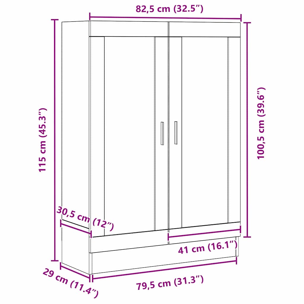 Meuble de Bibliothèque Chêne noir 82.5 x 30.5 x 115 cm - XIOS