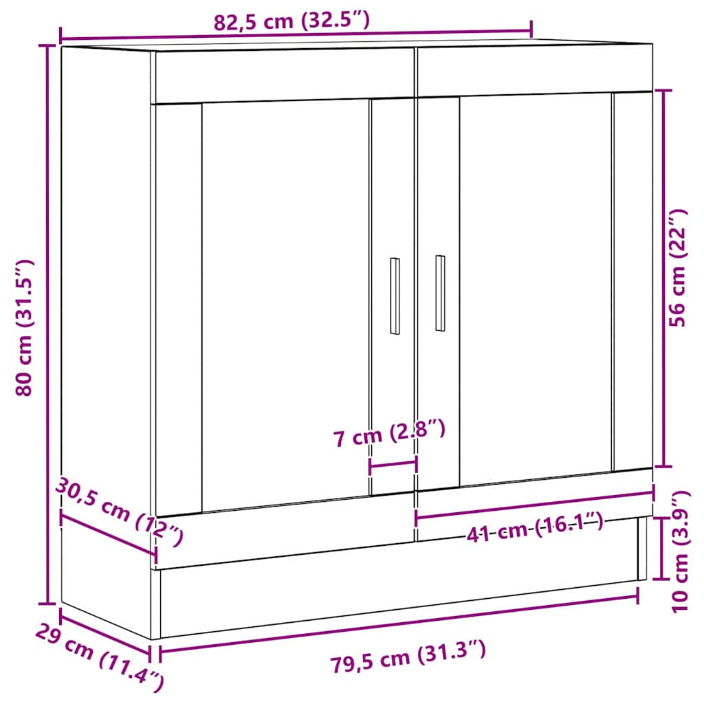 Bibliothèque Chêne noir 82.5 x 30.5 x 80 cm Bois d'ingénierie - XIOS