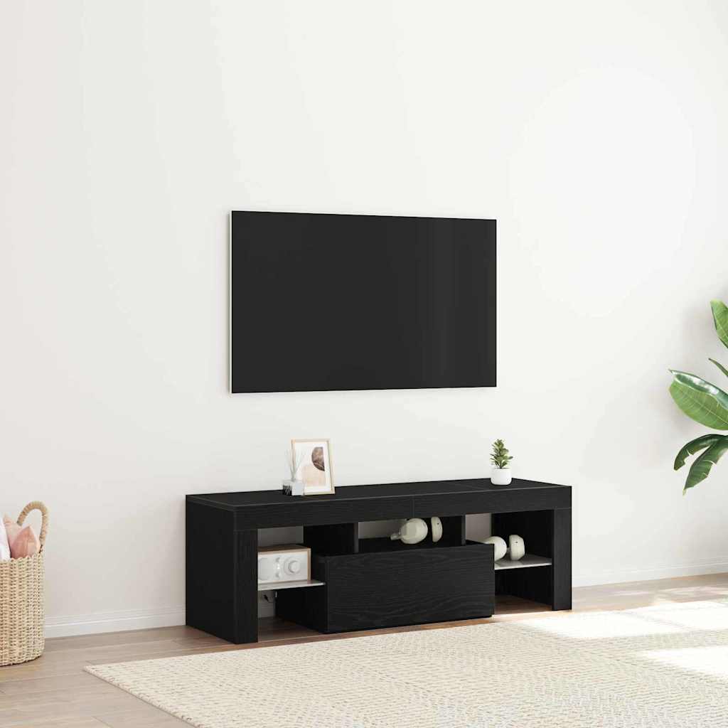 Meuble TV 120 x 35 x 40 cm Chêne noir Bois d'ingénierie - XIOS