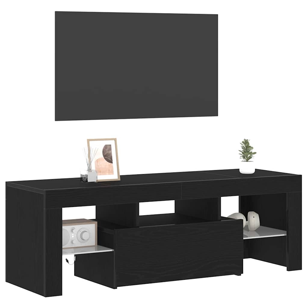 Meuble TV 120 x 35 x 40 cm Chêne noir Bois d'ingénierie - XIOS