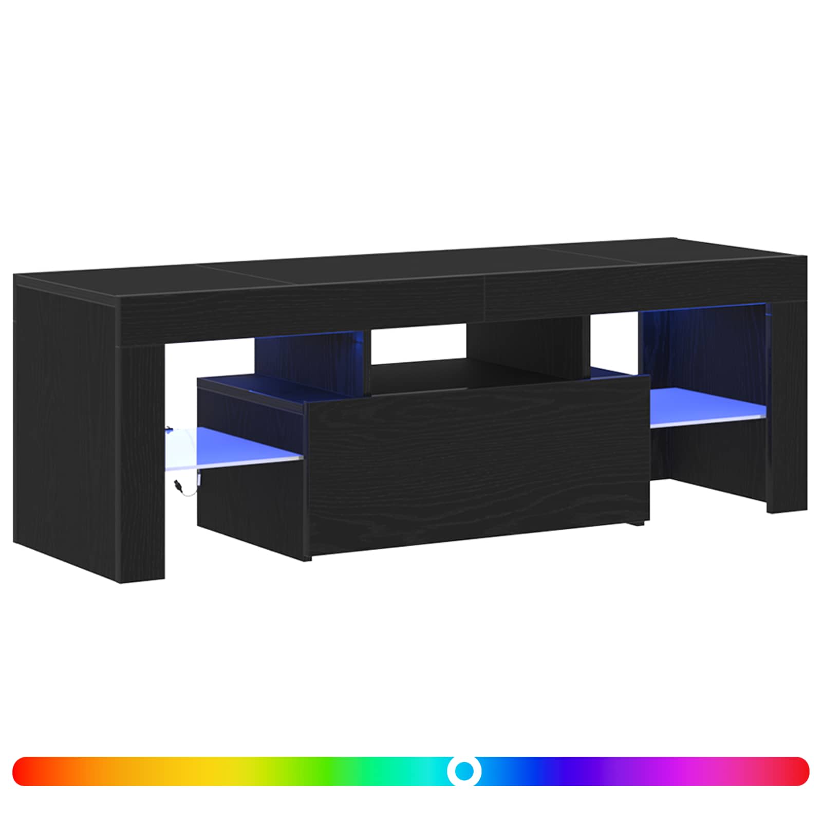 Meuble TV 120 x 35 x 40 cm Chêne noir Bois d'ingénierie - XIOS