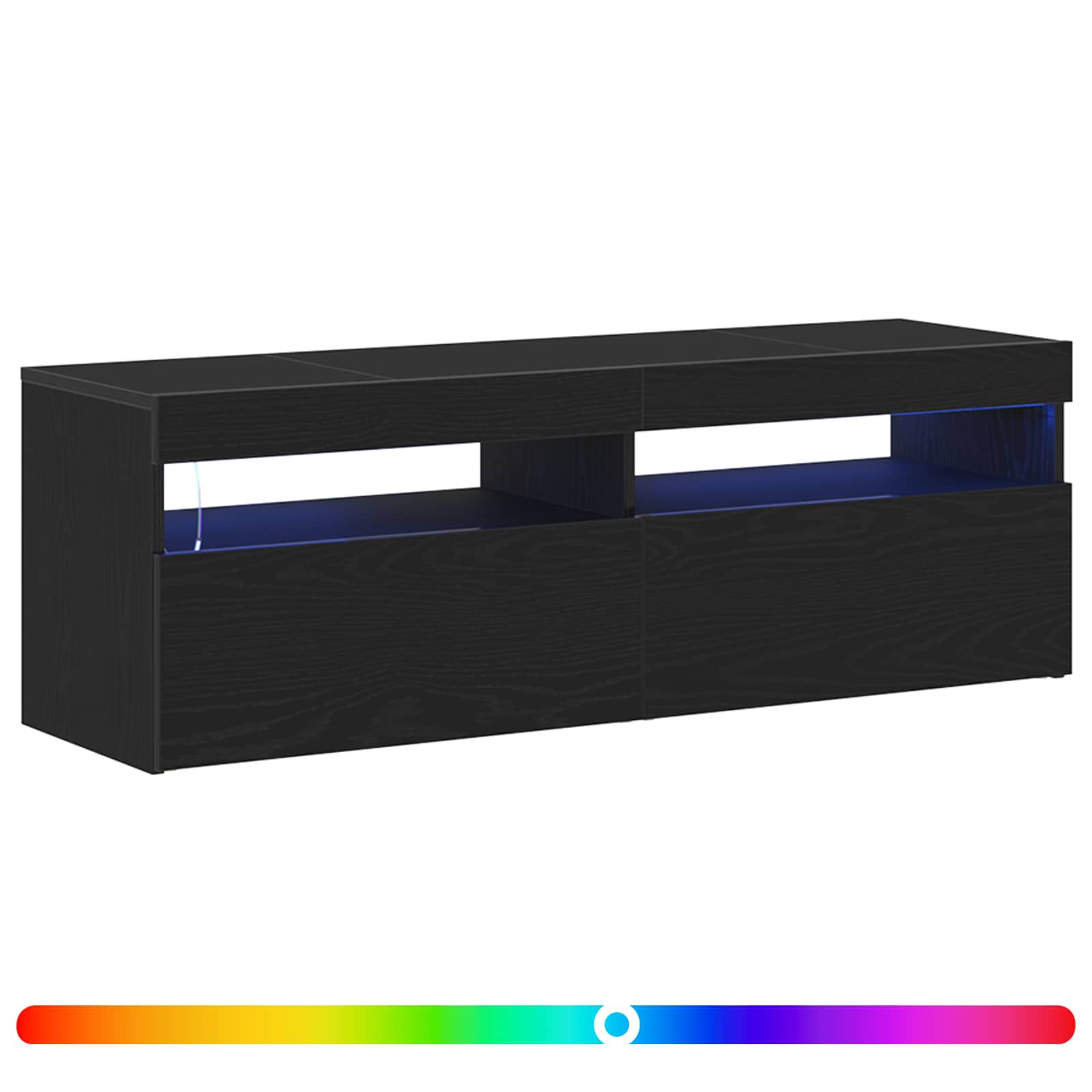 Meuble TV 120 x 35 x 40 cm Chêne noir Bois d'ingénierie - XIOS