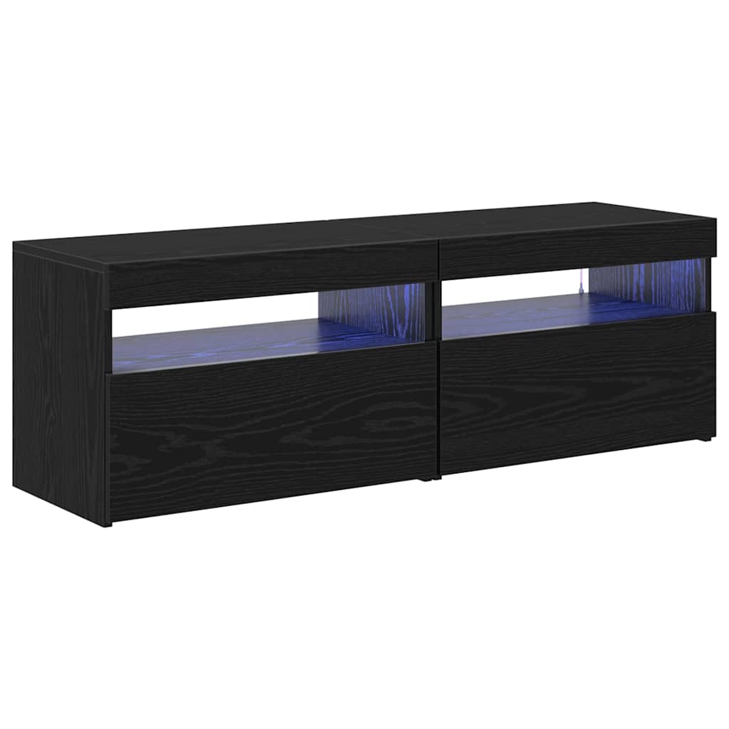 Meuble TV 2 pcs Noir 60 x 35 x 40 cm Bois d'ingénierie - XIOS