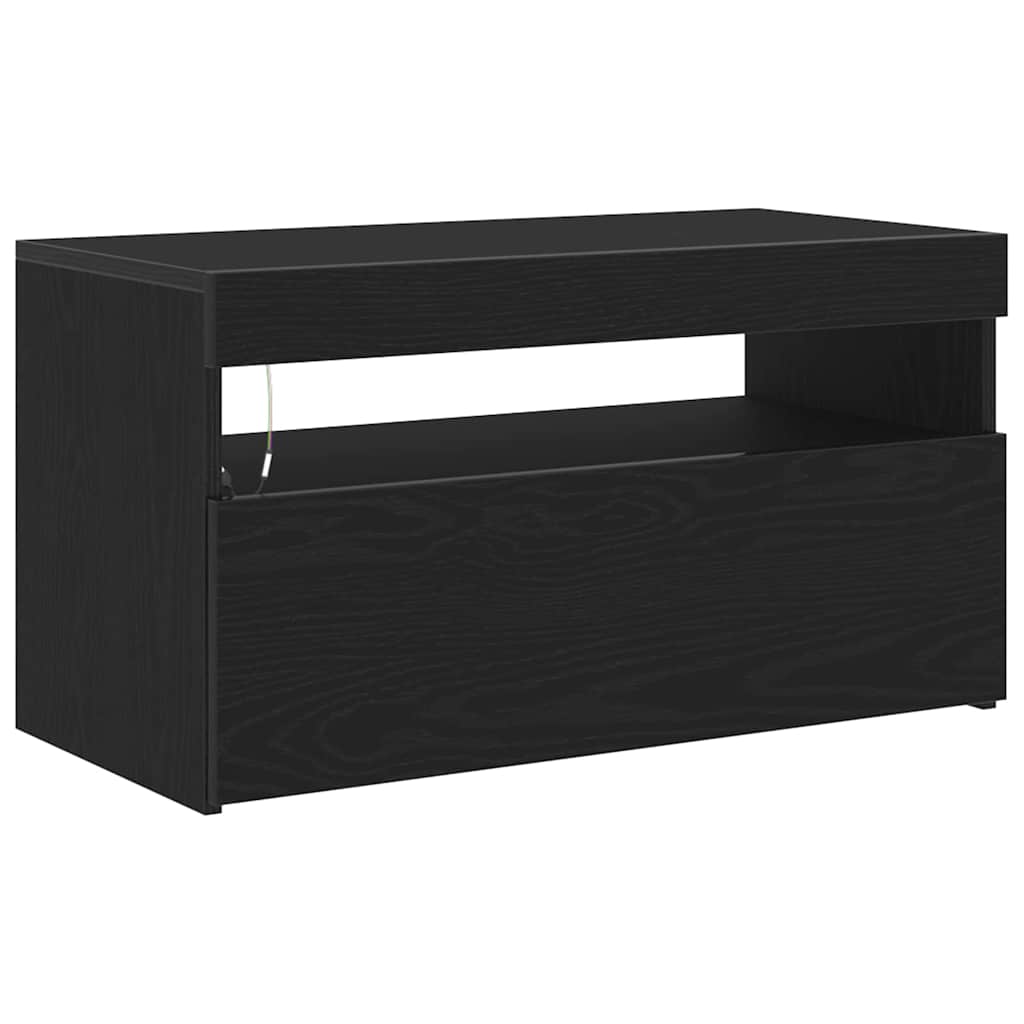 Meuble TV Noir 75 x 35 x 40 cm Bois d'ingénierie - XIOS
