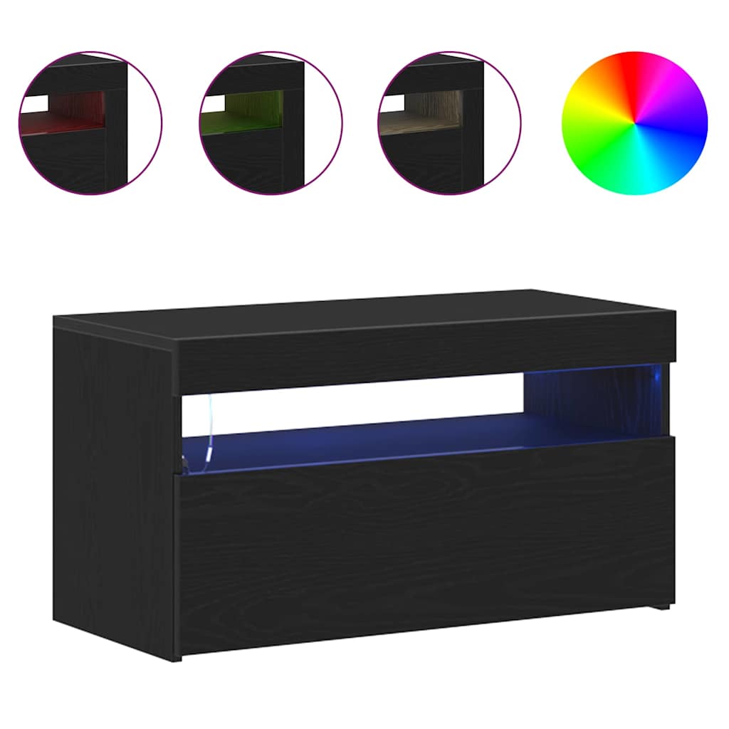 Meuble TV 2 pcs Chêne noir 75 x 35 x 40 cm Bois d'ingénierie - XIOS