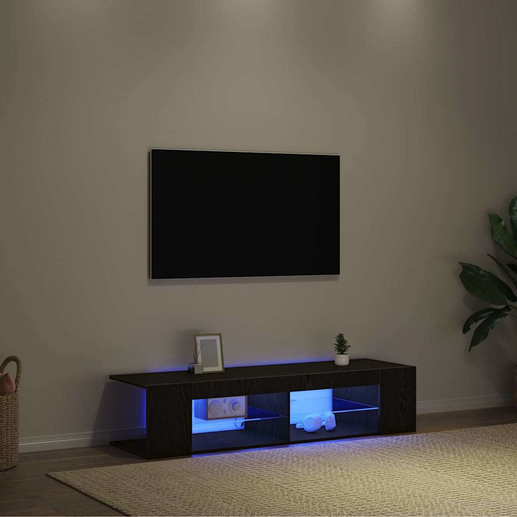 Meuble TV 135 x 39 x 30 cm Chêne noir Bois d'ingénierie - XIOS