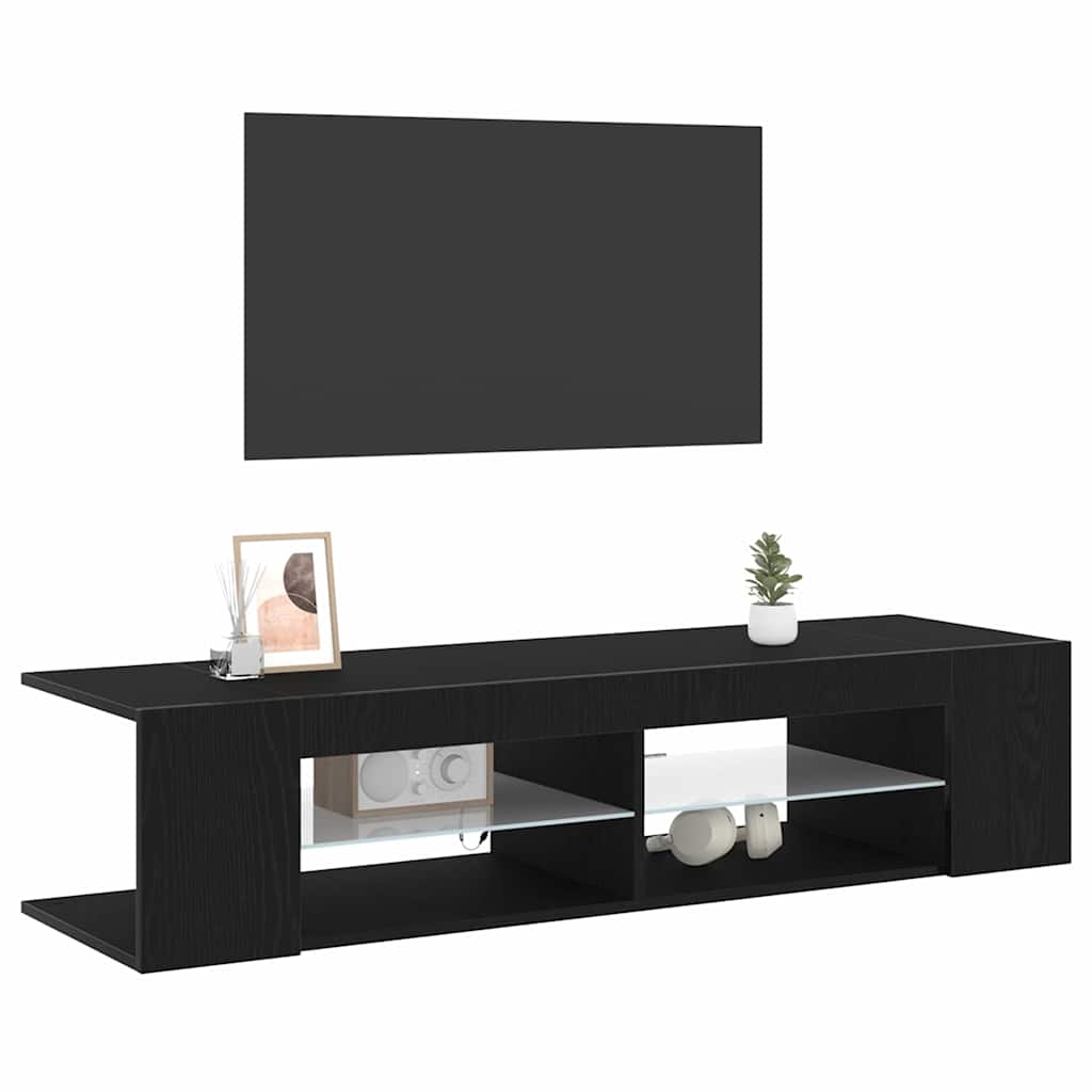 Meuble TV 135 x 39 x 30 cm Chêne noir Bois d'ingénierie - XIOS
