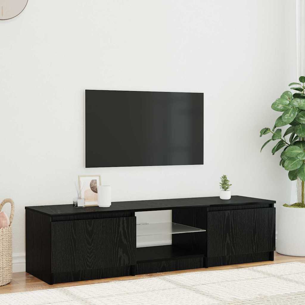 Meuble TV Chêne noir 140 x 38,5 x 36 cm Bois d'ingénierie