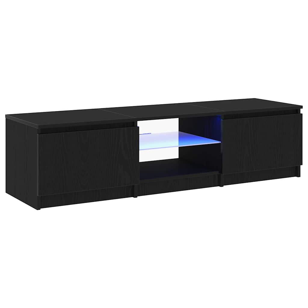 Meuble TV Chêne noir 140 x 38,5 x 36 cm Bois d'ingénierie - XIOS