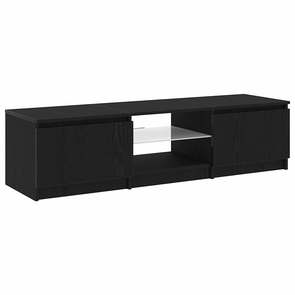 Meuble TV Chêne noir 140 x 38,5 x 36 cm Bois d'ingénierie - XIOS