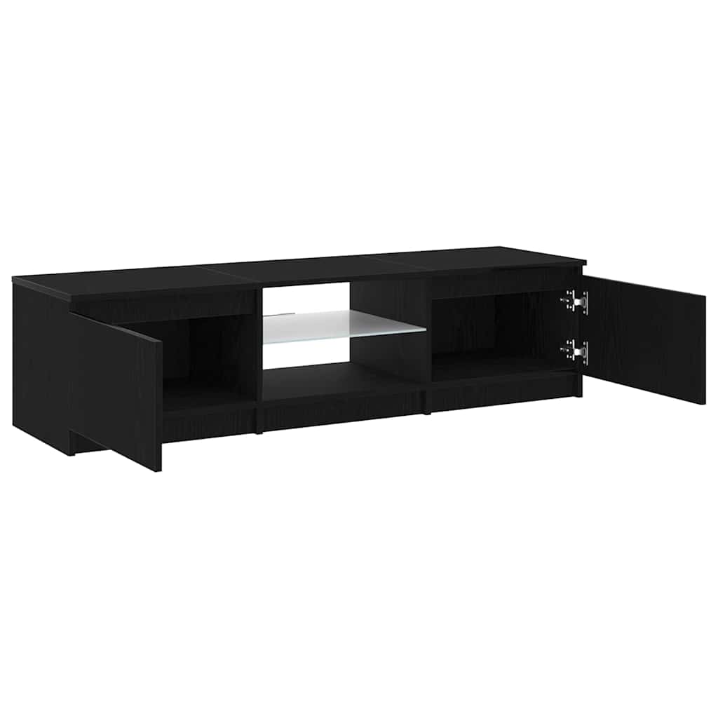 Meuble TV Chêne noir 140 x 38,5 x 36 cm Bois d'ingénierie - XIOS
