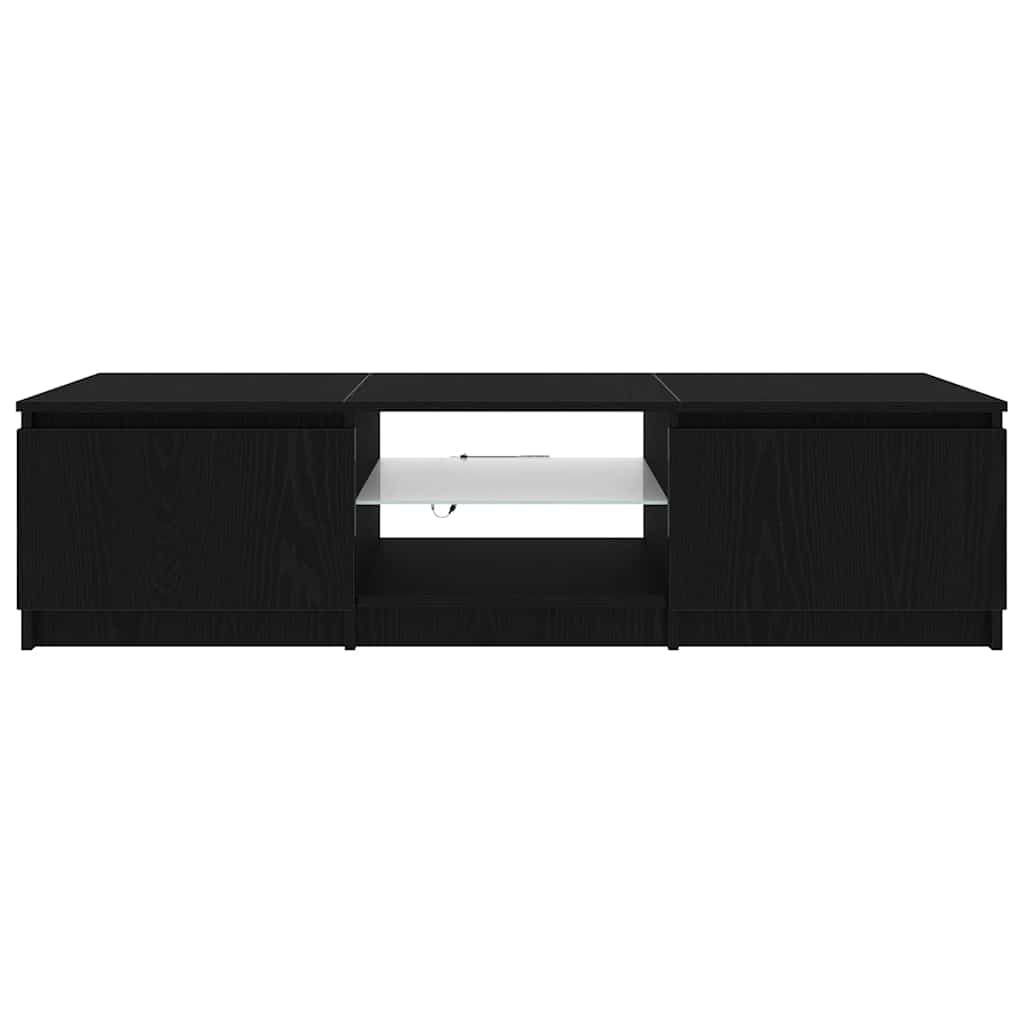 Meuble TV Chêne noir 140 x 38,5 x 36 cm Bois d'ingénierie - XIOS