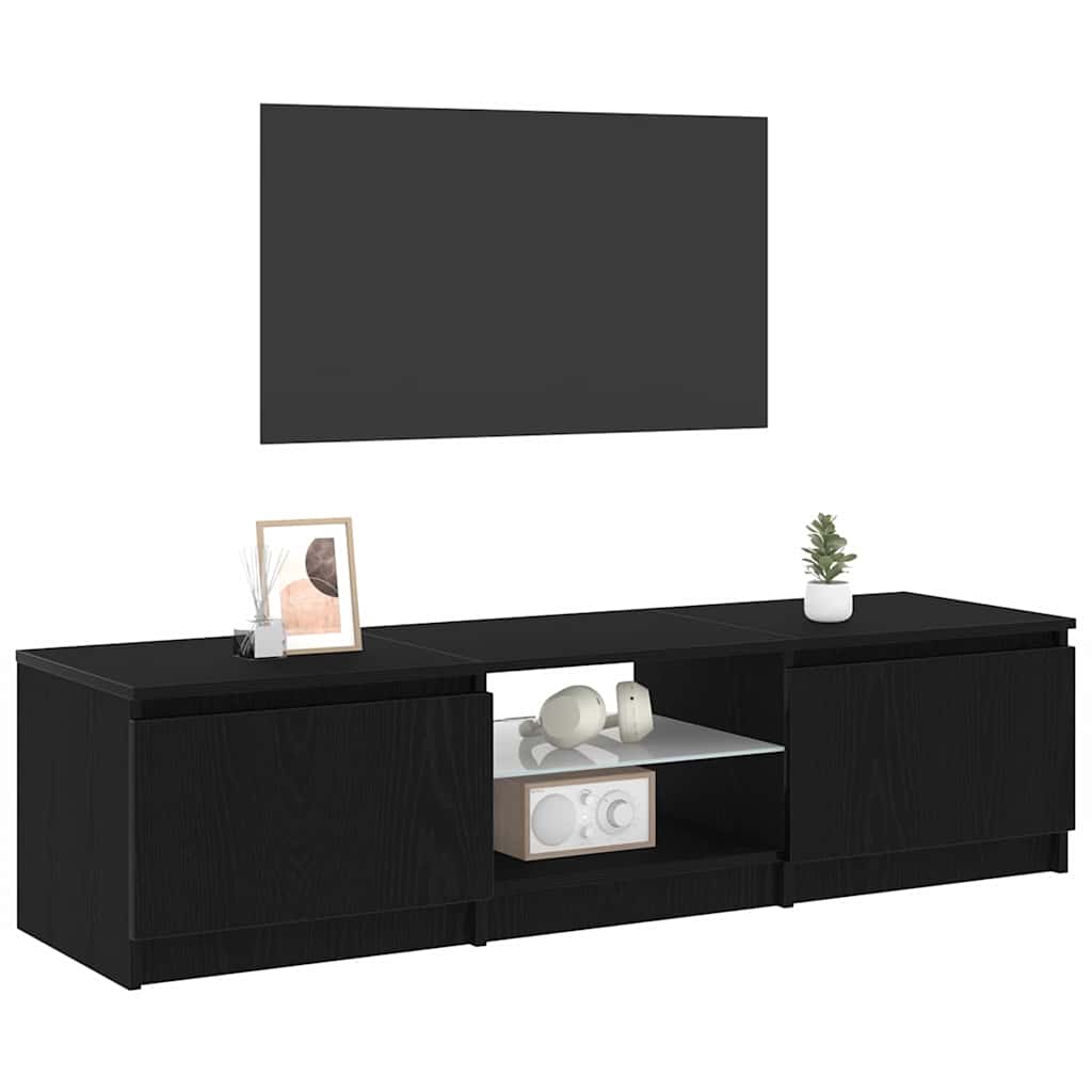 Meuble TV Chêne noir 140 x 38,5 x 36 cm Bois d'ingénierie - XIOS