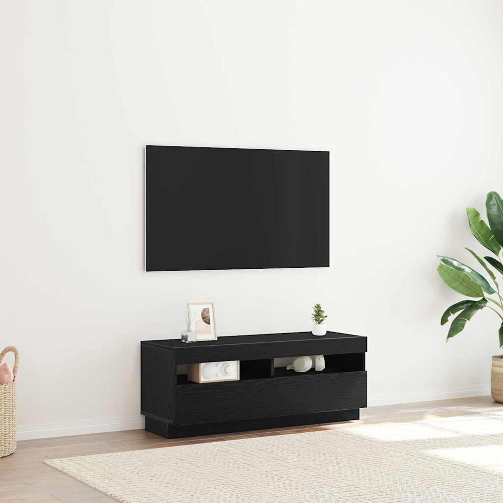 Meuble TV 100 x 35 x 40 cm Chêne noir Bois d'ingénierie - XIOS
