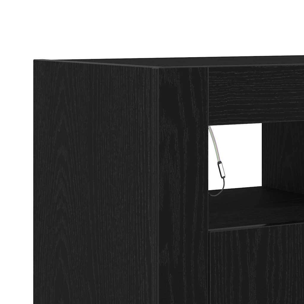 Buffet Chêne noir 80 x 35 x 75 cm Bois d'ingénierie - XIOS