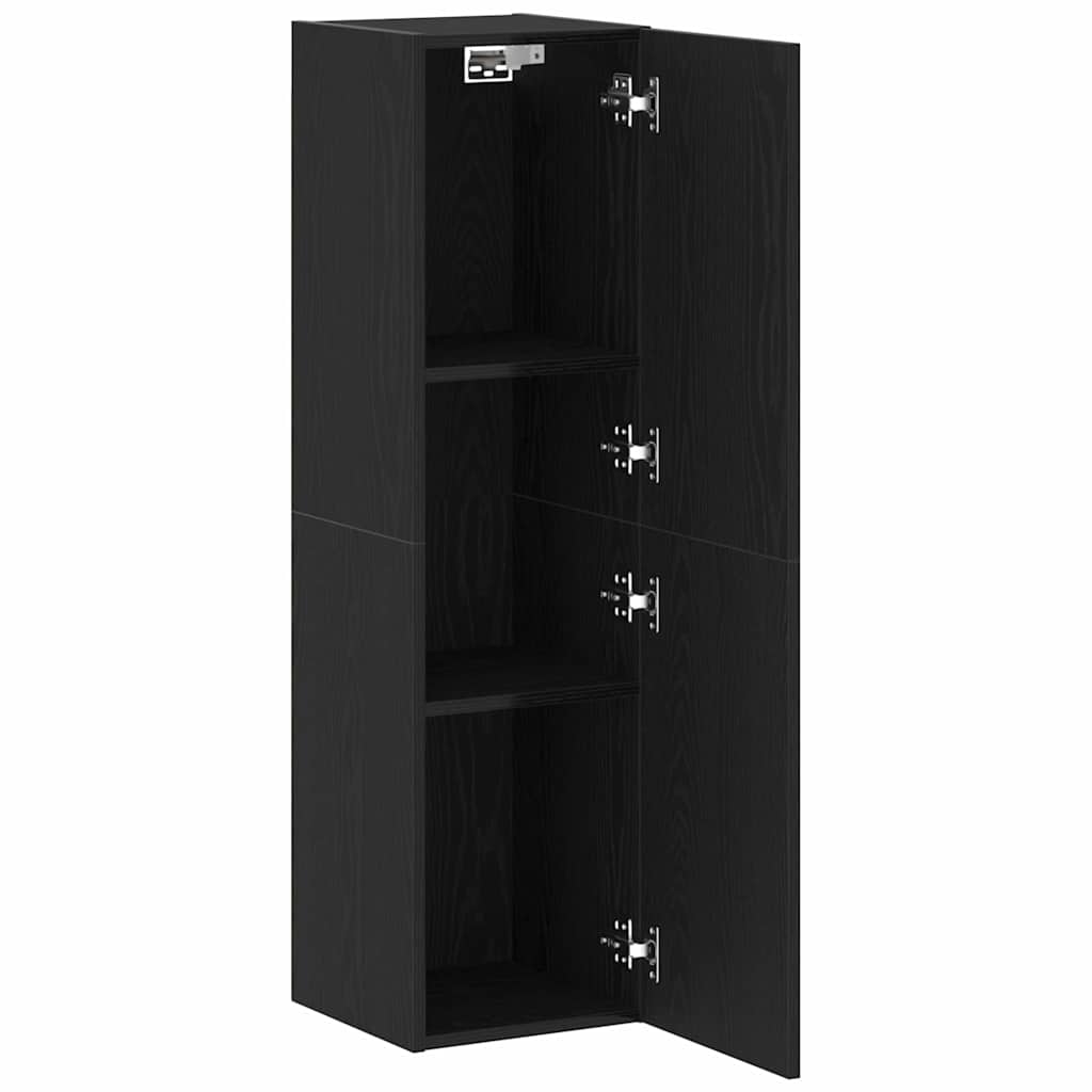 Meuble TV mural Chêne noir 30,5 x 30 x 110 cm Bois d'ingénierie - XIOS